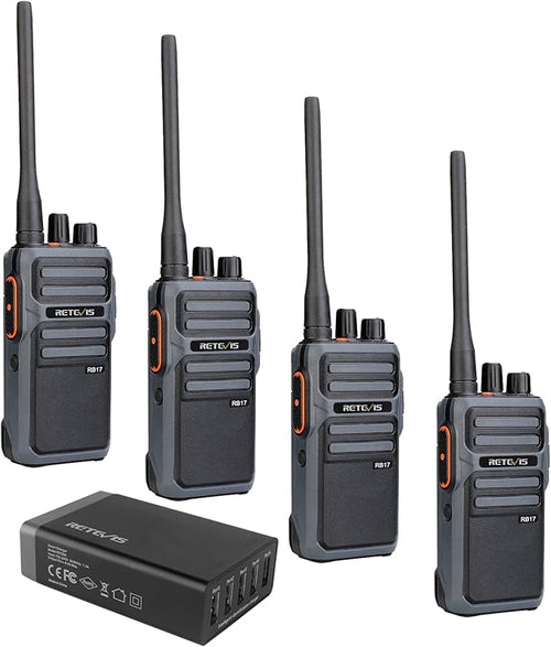 Retevis RB17 Walkie Talkies Long Range,Heavy Duty 2 Way Radios with 4400mAh Large Capacity Battery,Handheld VOX Emergency Alarm,Portable Two Way Radio for Adults Skiing Hunting Hiking(4 Pack)