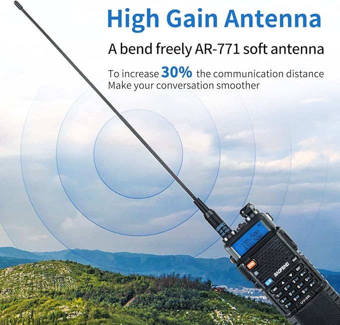 Baofeng UV-5R Ham Radio Long Range UV5R Two Way Radio Dual Band Rechargeable 3800mAh Li-ion Battery High Power Walkie Talkie with Earpiece Full Set for Survival Gear Hiking Hunting,2 Pack