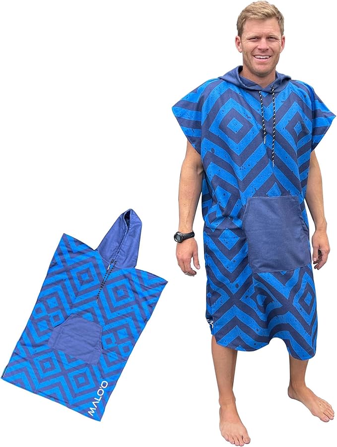 Malo'o Nalu Surf Poncho Changing Robe with Hood - Soft & Warm -Children & Adult Sizes-Changing Towel & Poncho