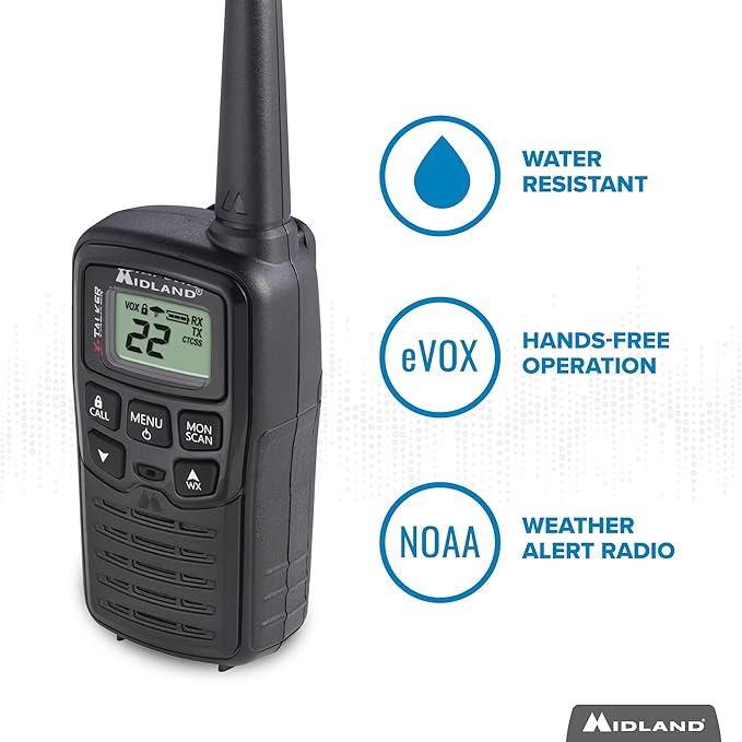 Midland® T10 X-TALKER Two-Way Radios - 22 Channel- Extended Range Walkie-Talkies, 38 Privacy Codes - Best Kids Camping Radio - 2 Pack