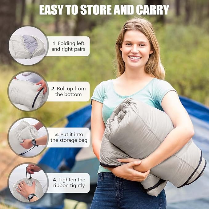 OBTANIM Sleeping Bags Portable Waterproof Camping Sleeping Bag for Adults Kids 4 Seasons Cold Weather or Warm Backpacking Hiking Mountaineering Indoor Outdoor Use
