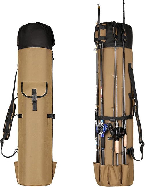 Wowelife Fishing Rod Carrier - Pole Bag Reel Organizer Case Storage for Gear, Travel - Gifts for Men, Family