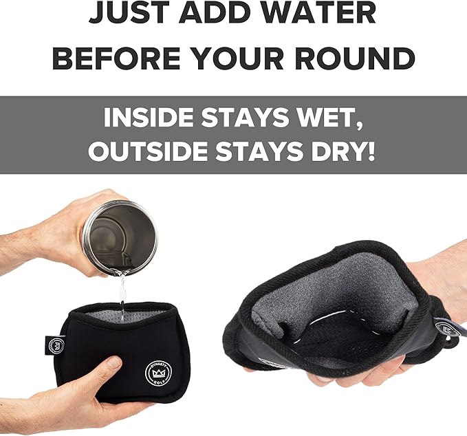 Golf Club Cleaner for Golf Bag - Golf Ball Cleaner Pouch - Waterproof Inside and Dry Outside - Golf Club Brush and Groove Cleaner in One - Golf Ball Washer - Golf Club Bag Accessories
