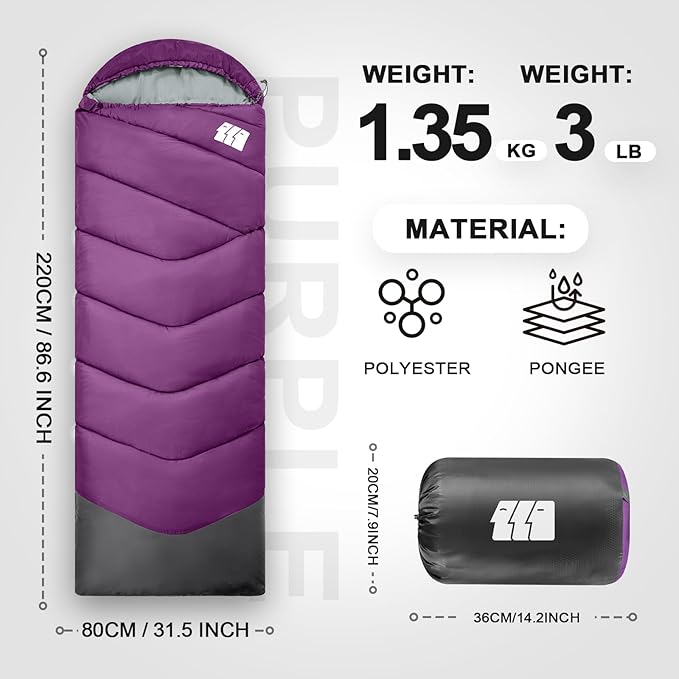 Sleeping Bags for Adults Cold Weather & Warm,Backpacking Camping Sleeping Bag for Tall Girls Boys,Lightweight,Compact,Waterproof Camping Gear for Traveling,Hiking,Hotel,Outdoor & Indoor