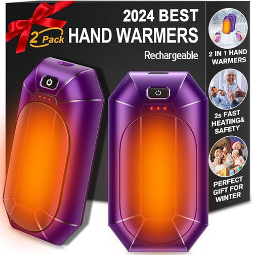 2 Pack πππ§π πππ«π¦ππ«π¬ Rechargeable,Portable Electric Hand Warmers Reusable,USB Handwarmers,Outdoor/Indoor/Working/Studying/Camping/Hunting/Golf/Pain Relief/Game/Warm Gifts for Men Women Kids