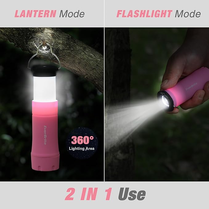 EverBrite 3-Pack Camping Lights and 2-Pack 2-in-1 Mini Lanterns and Flashlights