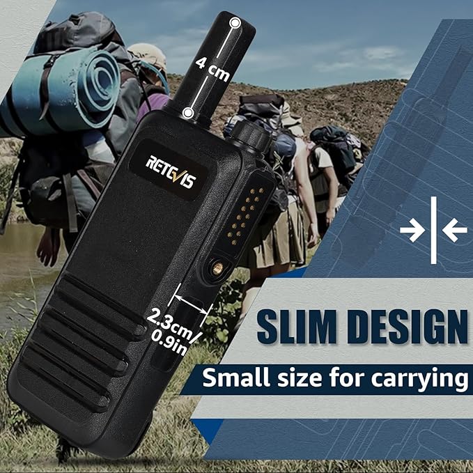 Retevis RB47 Waterproof Walkie Talkies, Portable FRS Two-Way Radios, Mini, VOX, Emergency Alarm, 2 Way Radio Long Range for Outdoors Camping (3 Pack)