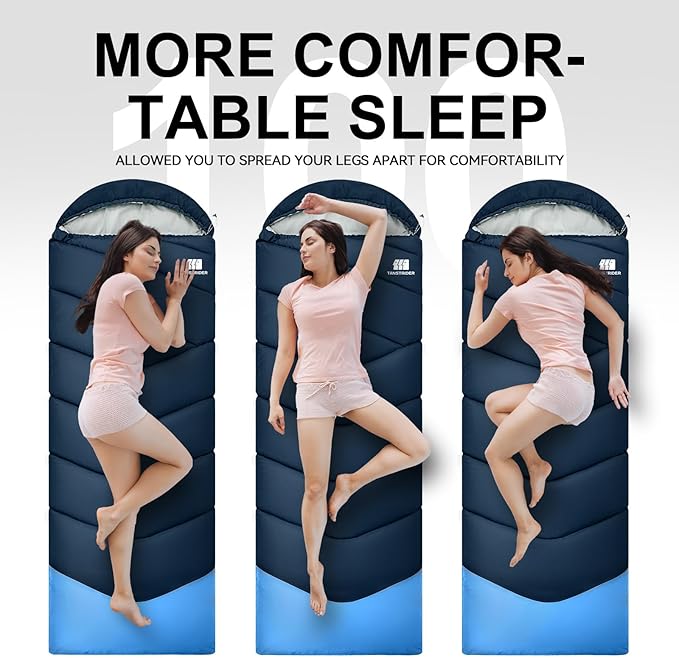 Sleeping Bags for Adults Cold Weather & Warm,Backpacking Camping Sleeping Bag for Tall Girls Boys,Lightweight,Compact,Waterproof Camping Gear for Traveling,Hiking,Hotel,Outdoor & Indoor