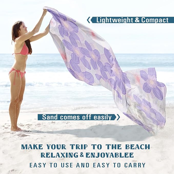 Beach Blanket Sandproof Waterproof 78''×81''1-5 Adults Oversized,Compact Lightweight Durable Beach Mat for Travel Camping Hiking Picnic Blanket