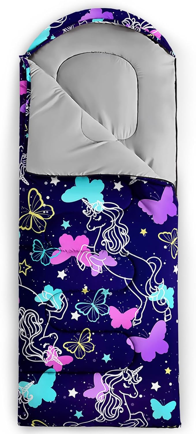 QOOMO Camping Sleeping Bags,3 Season Warm & Cool Weather,Lightweight,Waterproof Sleeping Bags for Adults & Kids,Traveling,and Outdoors,Camping Gear Equipment