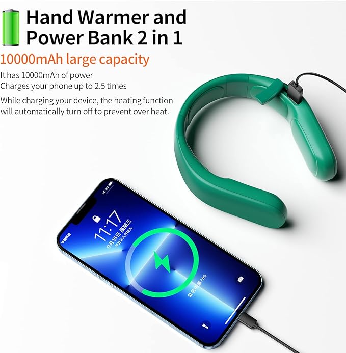 10000mah Rechargeable Neck Warmer,for Necks Up to 8 inches Wide,15 Hours Portable Neck Heater for Men and Women