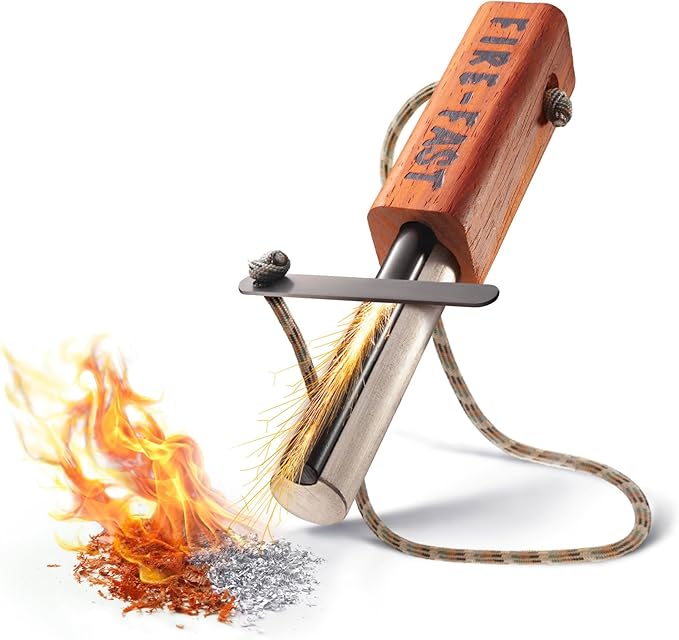 Trekker. Best Emergency Waterproof Survival Fire Starter. Magnesium and Euro Fire Steel Ferro Rod. Compact Durable Tool for Bushcraft, Camping, Backpacking, Hiking, Hunting, or Bug Out Bag