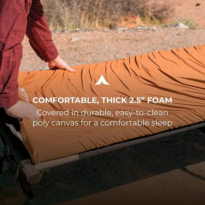 Teton Canvas Camp Pad, Sleeping Pad for Car Camping, Brown