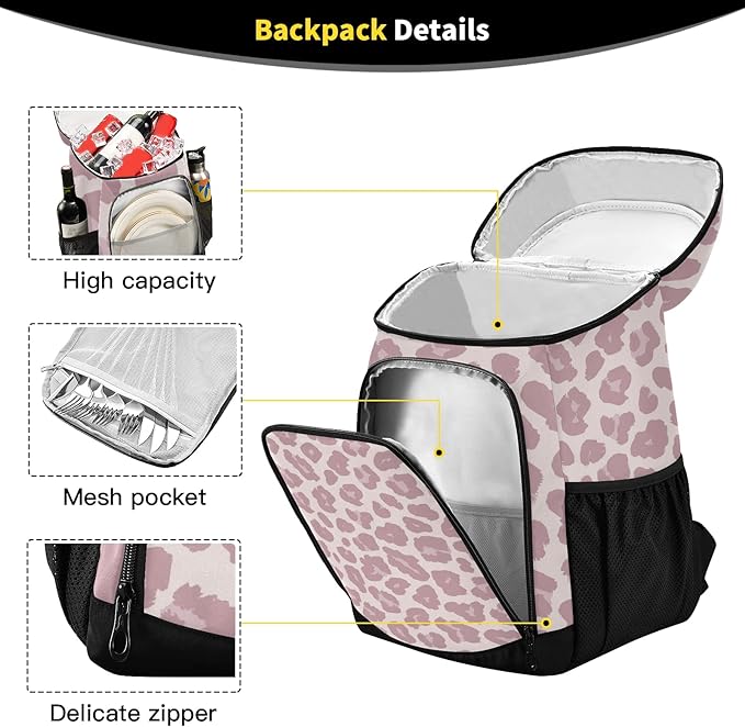 Cooler Backpack Insulated Leak Proof Beach Cooler Bag 30 Cans Waterproof Lightweight Soft Lunch Picnic Cooler for Men Women