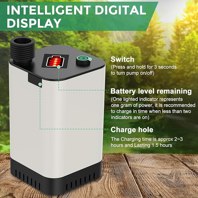 INSMART Portable Camping Shower, Rechargeable Electric Shower Pump,Multiple Spray Modes Head with Handheld Adjustment for Outdoor Hiking, RV Travel, Traveling,Washing,Camp, Pet Cleaning,Car Wash