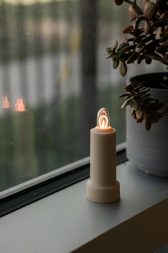 Barebones Flameless Candle – Vintage White, Rechargeable 4.5-Inch LED Candle with Magnetic Base, 50+ Hours of Light, 4 Lighting Modes – Indoor and Outdoor Ambient Lighting for RVs and Home Decor