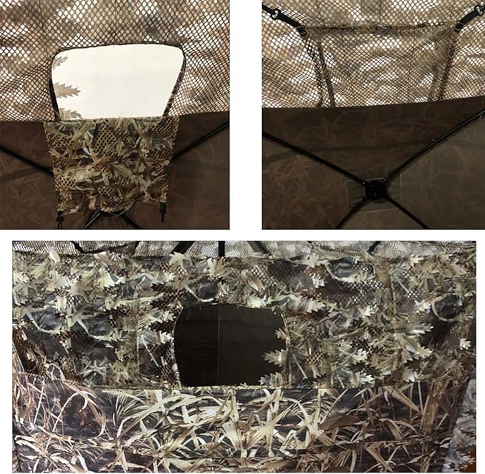 AUSCAMOTEK Pop Up Ground Blind for Deer Duck Turkey Hunting Portable Quick Setup Lightweight Green/Brown/Dry Grass Ground Peg Included