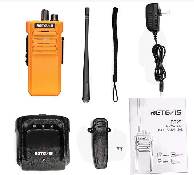 Retevis RT29 2 Way Radio Long Range, High Power Walkie Talkies Adults with 3200mAh Battery, Emergency Alarm VOX Two Way Radio for Off-Road(1 Pack)