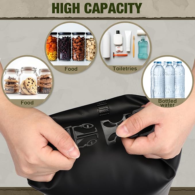 1 Set Bear Food Bag for Camping Ultralight Food Bag Hanging System Includes Waterproof Bear Bag, Nylon Ropes, Hooks for Camping Backpacking