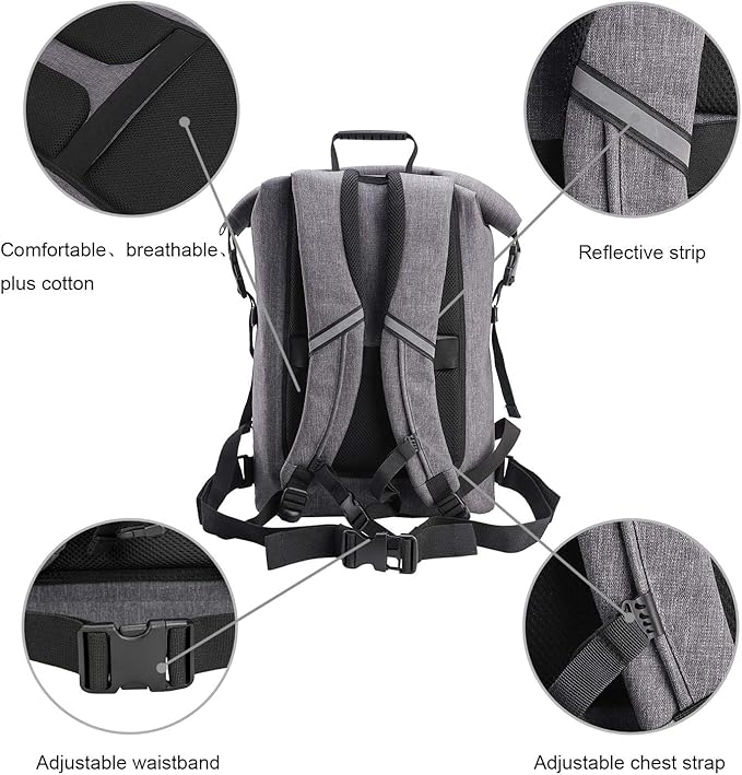 Hiking Backpack 35L Waterproof Daypack Outdoor Sport Trekking,Camping Backpack for Men Women (grey)