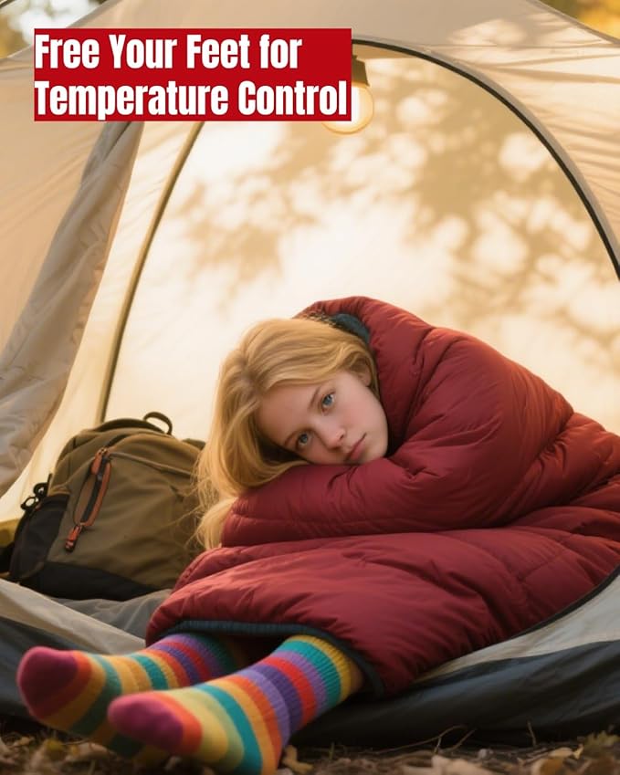 Sleeping Bag for Adults Cold Weather & Warm, Lightweight Backpacking Camping Hiking Essentials Gear for Kids 10-12 Girls Boys Compact w/Compression Sack Indoor Outdoor Sleep Must Haves