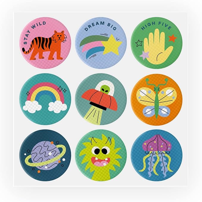 Cliganic Mosquito Repellent Stickers (180 Pack) - Positive Vibes Patches for Kids, Natural DEET-Free, Essential Oil Infused