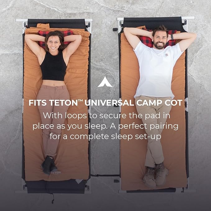Teton Canvas Camp Pad, Sleeping Pad for Car Camping, Brown