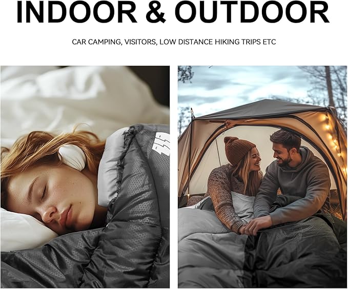 Sleeping Bags for Adults Cold Weather & Warm,Backpacking Camping Sleeping Bag for Tall Girls Boys,Lightweight,Compact,Waterproof Camping Gear for Traveling,Hiking,Hotel,Outdoor & Indoor