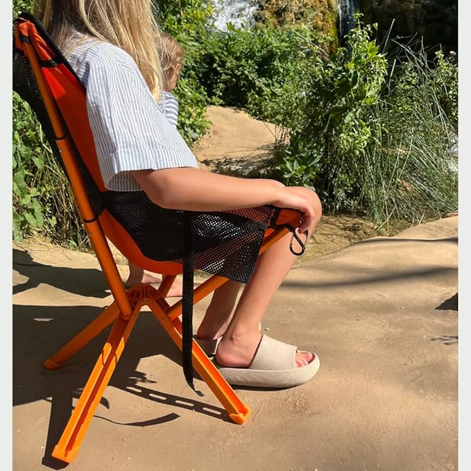 Campster2 Folding Camping Chair – Ultra Lightweight & Compact - Backpack Chair - 265 lbs Capacity – Comfortable Folding Chair with Carrying Bag - Ideal for Beach, Hiking, & Outdoor Use, Orange