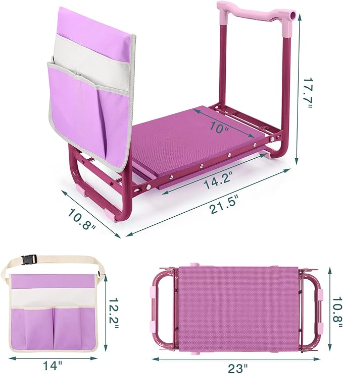 Foldable Garden Kneeler and Seat,Portable Kneeler Stool - Heavy Duty Garden Bench, Resistant Gardening Stool, Comfortable EVA Foam Cushion - Ideal for Women's Gardening, Camping...