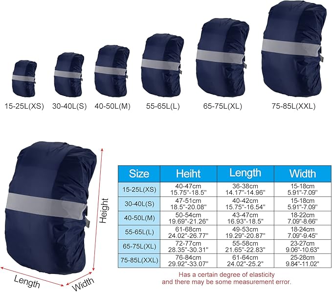PATIKIL Waterproof Backpack Rain Cover, Non-Slip Backpack Cover with Reflective Strap Stay Dry for Hiking, Camping, Hunting