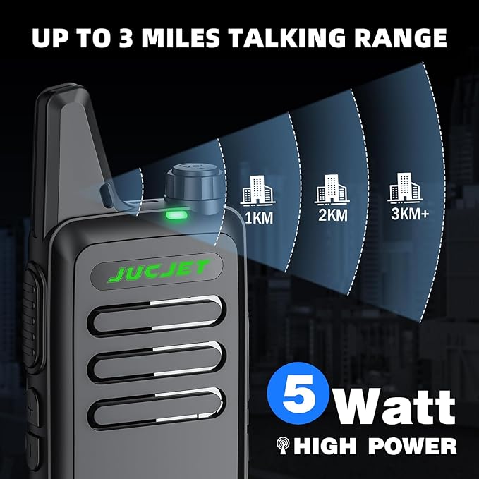 F20 Two Way Radio Long Range Rechargeable,VOX Handsfree, Portable, Small Walkie Talkies for Family Road Trip Camping Hiking (2 Pack)