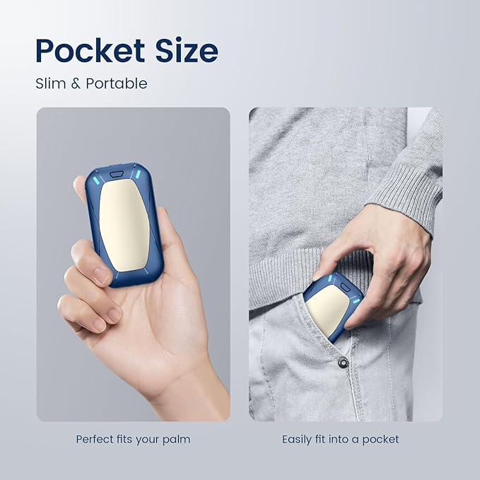 Hand Warmers Rechargeable, 2 Pack Magnetic Electric Hand Warmers, 6000mah Max 12Hrs Quick Charge Portable Hand Warmer, Great Gift for Christmas, Raynauds, Outdoors, Hunting, Golf, Camping