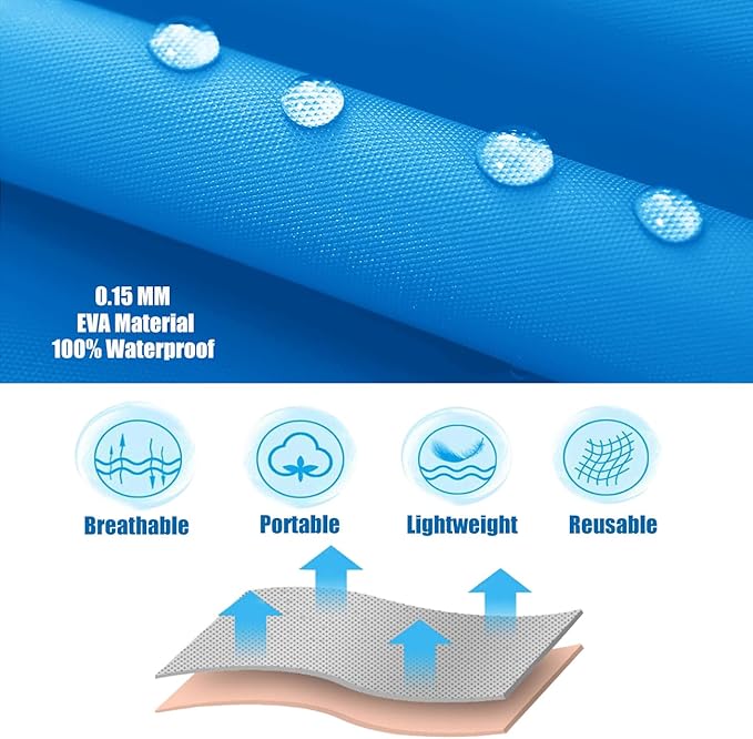 2 Pack Rain Ponchos for Kids, Reusable Kids Rain Jacket with Hood Waterproof Raincoats for Boys and Girls