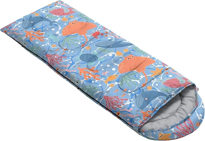 Kids Sleeping Bag for Boys Girls,Western Cowboy Print-Lightweight Warm Portable Outdoor Indoor-Waterproof Cold Weather Resistant Sleeping Bag for Camping Hiking