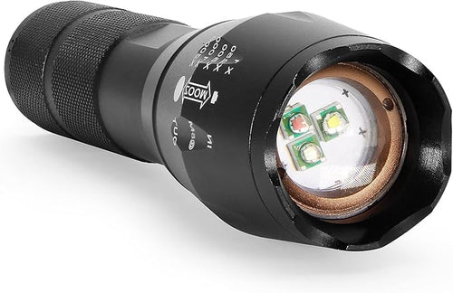 M MAKETHEONE Red Green White Flashlight, 1000 lumens Powerful LED Waterproof Adjustable Focus Tactical Torch for Fishing, Hiking, Camping, Caving, Outdoor Activities