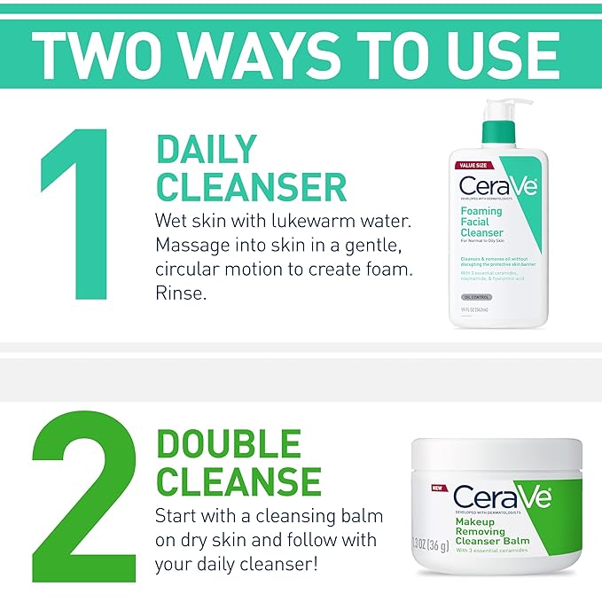 CeraVe Foaming Facial Cleanser, Daily Face Wash for Oily Skin, Hyaluronic Acid + Ceramides + Niacinamide, Fragrance Free & Paraben Free, Non-Drying Oil Control Face Wash, 8 Fluid Ounces