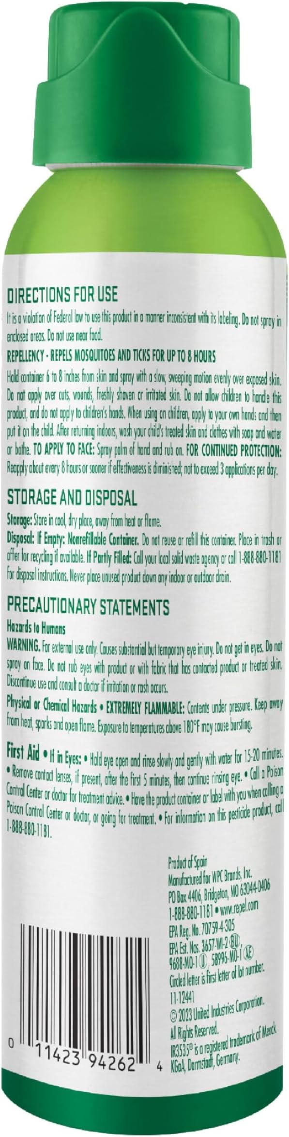 Repel Family Insect Repellent, Aerosol, 4 oz