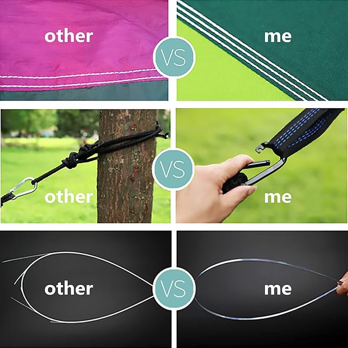 LFL Camping Hammock with Mosquito Net, Hammocks with Tree Straps Carabiners, 1 & 2 Persons Outdoor Portable Tree Straps Swing Hammock, Nylon Parachute Outside Material Hammocks, Blue