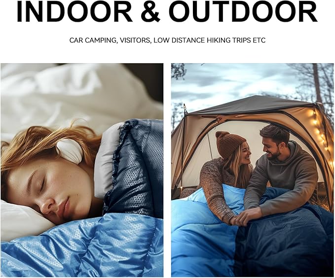 Sleeping Bags for Adults Cold Weather & Warm,Backpacking Camping Sleeping Bag for Tall Girls Boys,Lightweight,Compact,Waterproof Camping Gear for Traveling,Hiking,Hotel,Outdoor & Indoor
