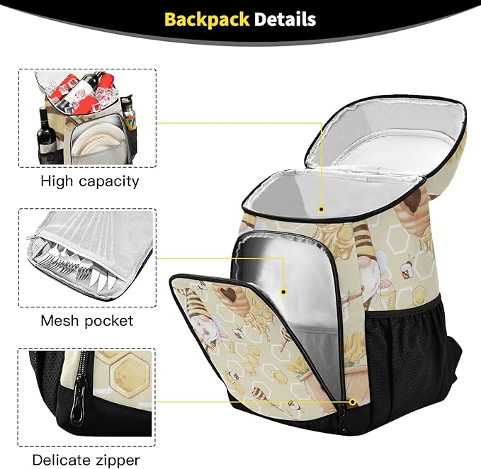 Cooler Backpack Insulated Leak Proof Beach Cooler Bag 30 Cans Waterproof Lightweight Soft Lunch Picnic Cooler for Men Women
