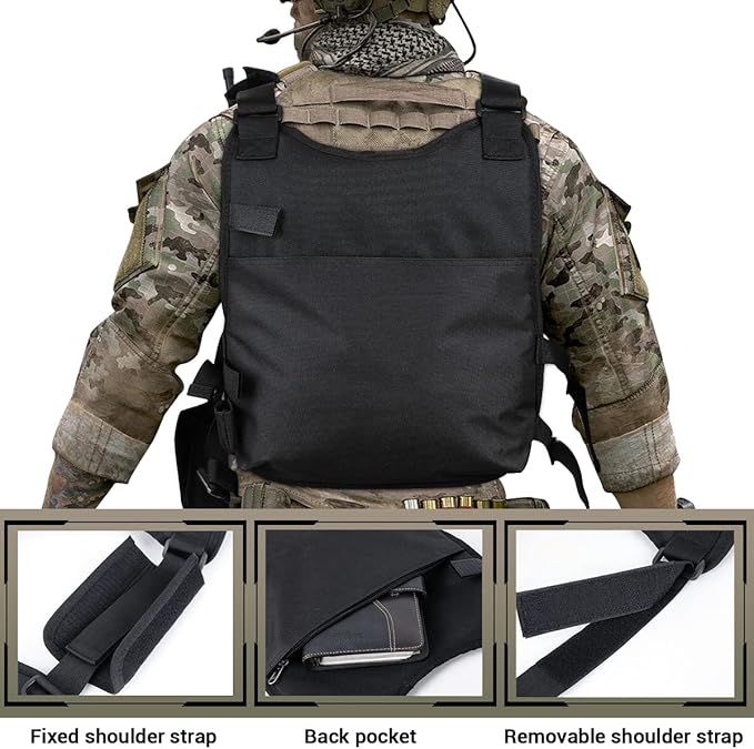 Heavy Duty Radio Harness Holder Tactial Chest Tool Pag Front Pounch Holster Pack MOLLE Vest Breathable 3D Mesh Liner Military Vest for Baofeng UV5R Motorola Kenwood Two Way Radio Walkie Talkie