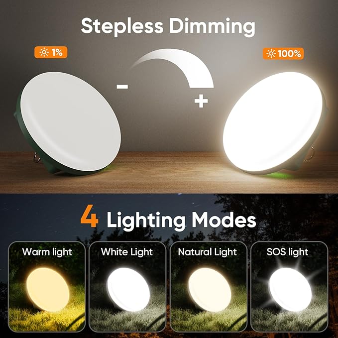 Eventek Camping Lantern 12000mAh, 4000LM Ultra Bright LED Camping Lights with 4 Modes & Magnetic, IPX5 Waterproof Rechargeable Lantern for Power Outages, Tent, Hiking, Emergency