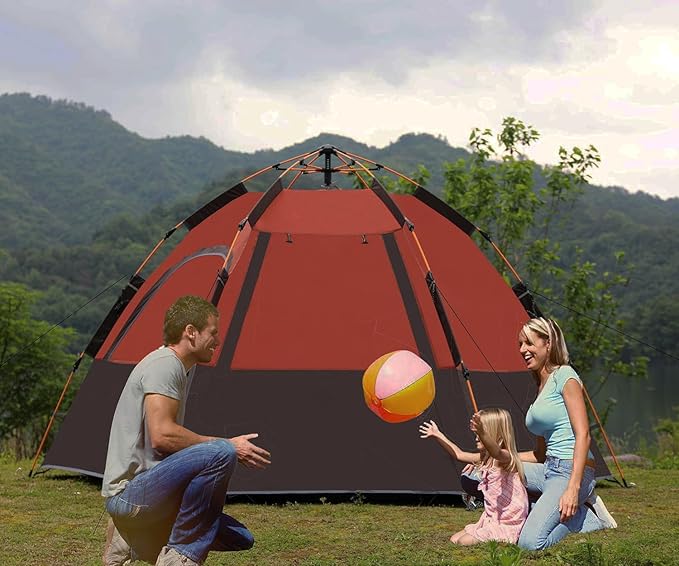 Camping Tent with Instant Setup, 2/3 Person Weatherproof Tent Easy Quick Set Up in 60 Seconds with Rainfly Backpack Tent for Family Camping & Hiking, Upgraded Ventilation,Center Height 66-inch