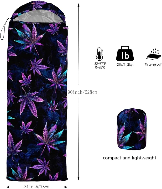 Kids Sleeping Bag for Boys Girls,Western Cowboy Print-Lightweight Warm Portable Outdoor Indoor-Waterproof Cold Weather Resistant Sleeping Bag for Camping Hiking