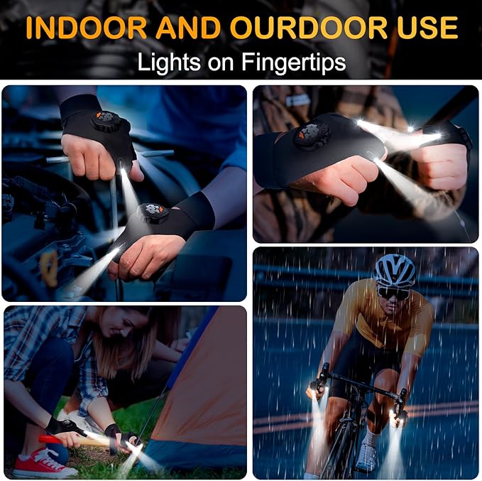PARIGO LED Flashlight Men Tool Gifts - Christmas Stocking Stuffers Cool Gadgets for Dad Him Women Who Have Everything Adults Unique Birthday Waterproof Finger Lights Camping Running Fishing