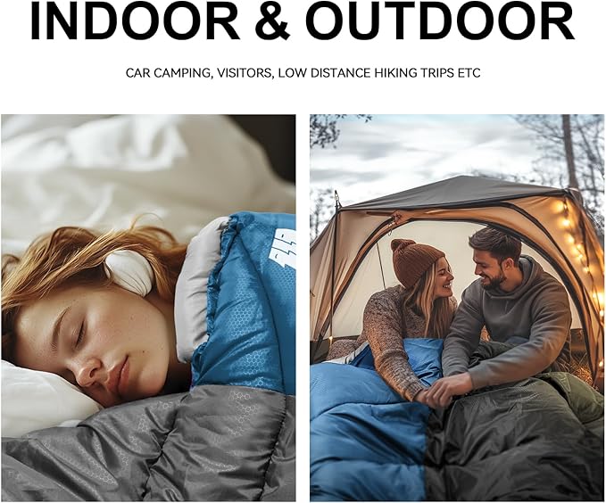 Sleeping Bags for Adults Cold Weather & Warm,Backpacking Camping Sleeping Bag for Tall Girls Boys,Lightweight,Compact,Waterproof Camping Gear for Traveling,Hiking,Hotel,Outdoor & Indoor