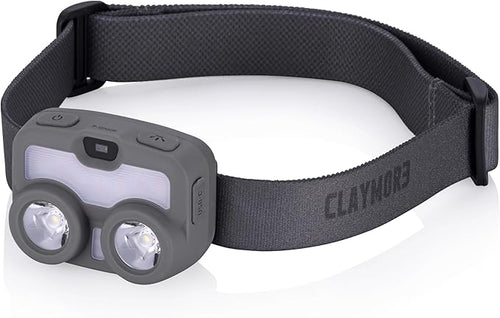 Claymore Heady3 (Khaki) - Rechargeable LED Headlamp with Motion Sensor, Lightweight for Camping, Running, Hiking, Emergency & Industrial Use. Waterproof, Up to 70 Hours of Battery Life.