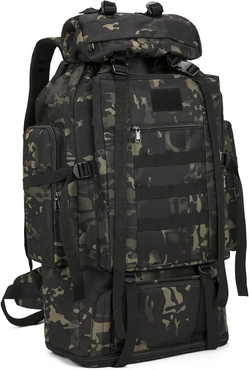 100L Tactical Military Backpack for Men - Waterproof Hiking & Hunting Pack with MOLLE System, Adjustable Suspension, Survival Gear Compartment - Outdoor Camping, Trekking Travel Backpack