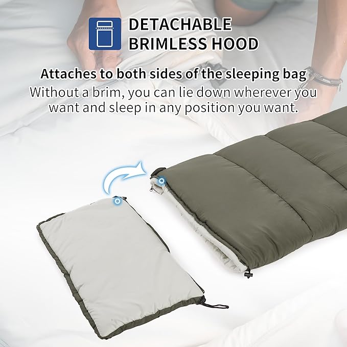 Naturehike Camping Sleeping Bag for Adults, 36/54℉, Spliceable Double Sleeping Bag 3 Seasons, Lightweight Waterproof Sleep Bags for Cold&Warm Weather